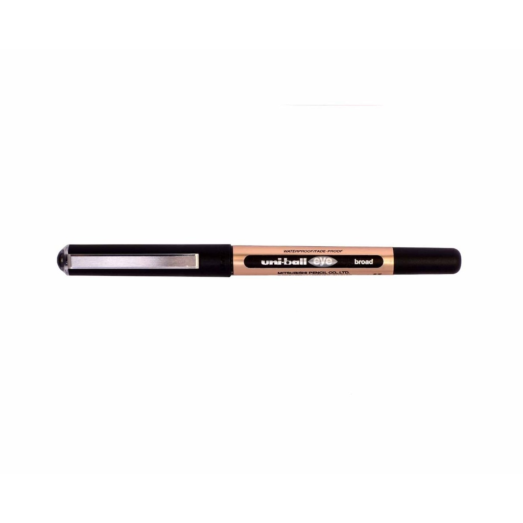 Uni-ball UB-150-10 Eye Broad Boligrafo de Tinta Liquida - Punta de Bola 1mm - Tinta Resistente al Agua y Luz - Sistema de Control de Tinta - Color Negro