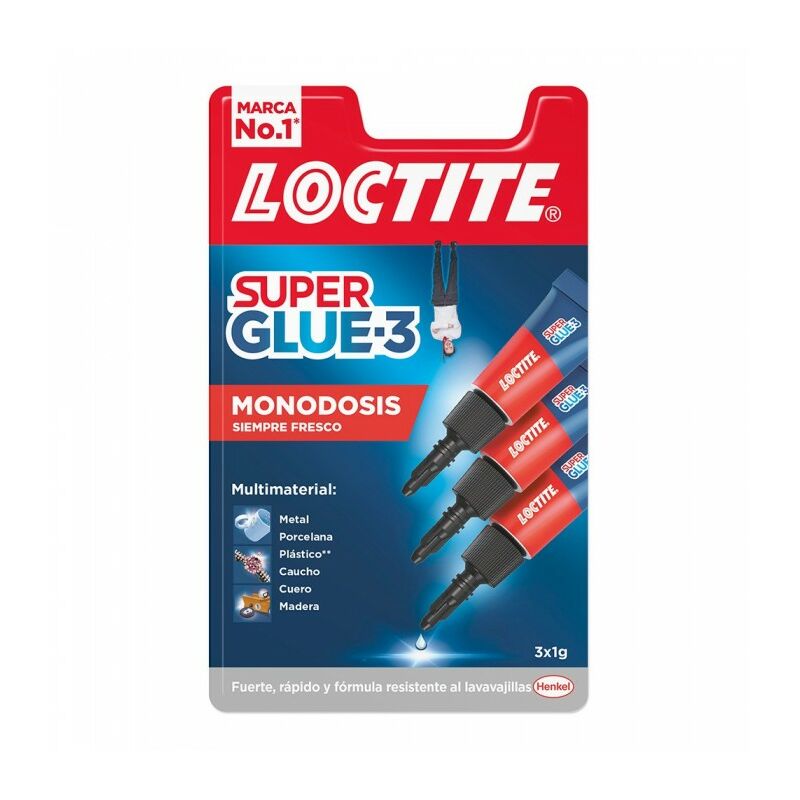 Loctite Pack de 3 Super Glue-3 Mini Trio Original - 1gr - Triple Resistencia - Adhesivo Transparente - Pegado y Fuerza Instantanea - 2229418/2229419/2640065