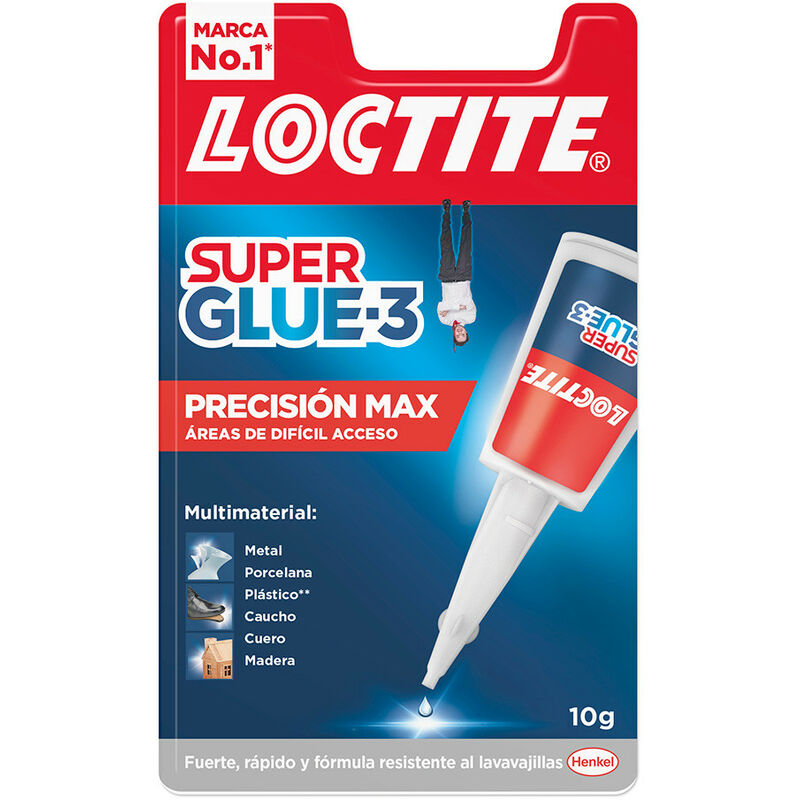 Loctite Superglue-3 Precision Max 10gr - Adhesivo Liquido Transparente - Boquilla Extralarga - Secado Rapido - Resistente al Agua y a Temperaturas Extremas