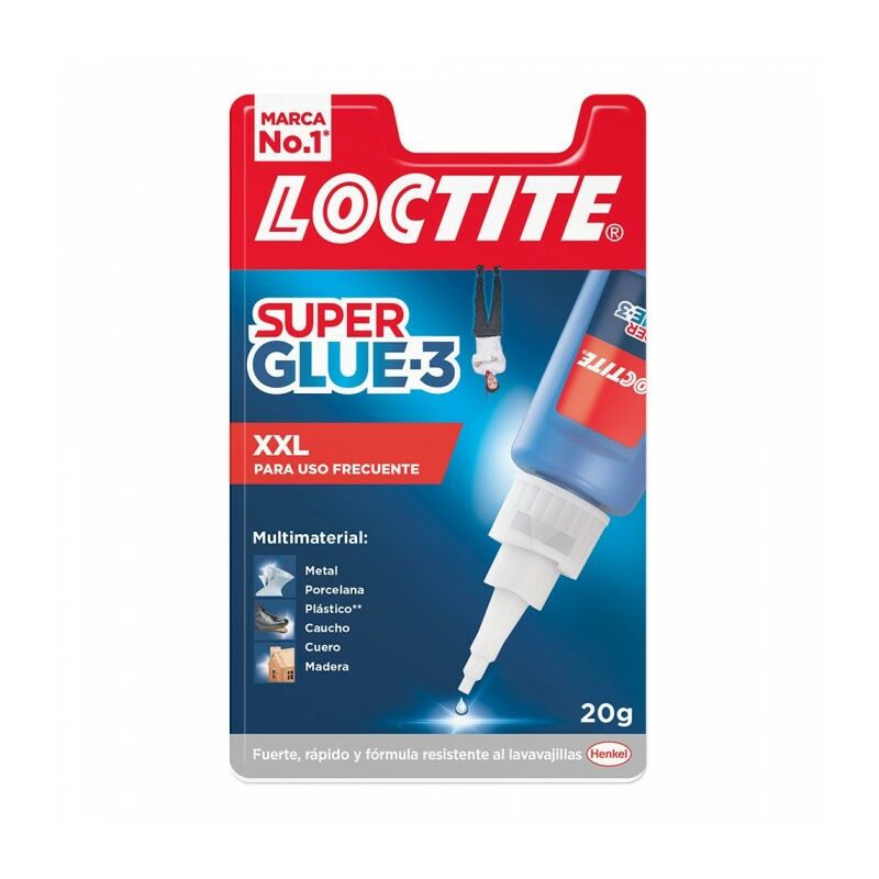 Loctite Superglue-3 XXL 20gr - Adhesivo Universal Instantaneo - Transparente y Secado Rapido - Resistente al Agua y Temperaturas Extremas