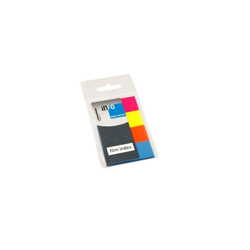 Global Notes inFO Pack de 4 Blocs de 40 Marcadores de Pagina 50 x 20mm - Colores Amarillo, Naranja, Azul y Rosa