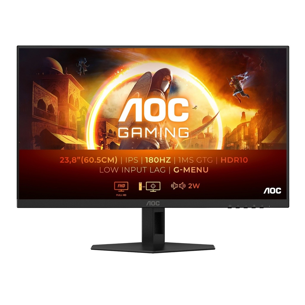 AOC Monitor 27" LED IPS FullHD 1080p 100Hz - Respuesta 1ms - Angulo de Vision 178° - Altavoces Incorporados - HDMI, VGA, Audio - Montaje VESA