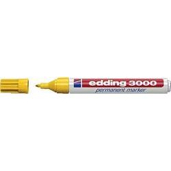Edding 3000 Rotulador Permanente - Punta Redonda de 1.5mm - Trazo entre 1.5 y 3mm - Recargable - Secado Rapido - Color Amarillo