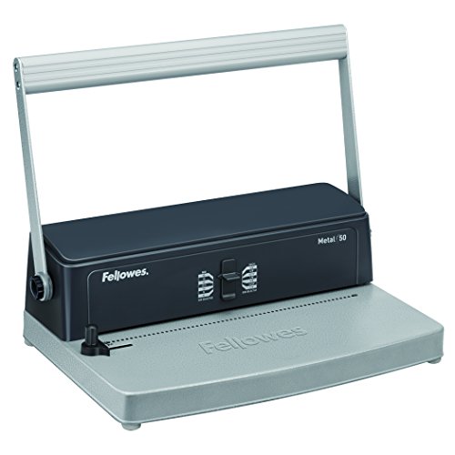 Fellowes Metal 50 Encuadernadora Manual A4 de Espiral Metalico - Perfora hasta 12 Hojas - Encuaderna hasta 450 Hojas