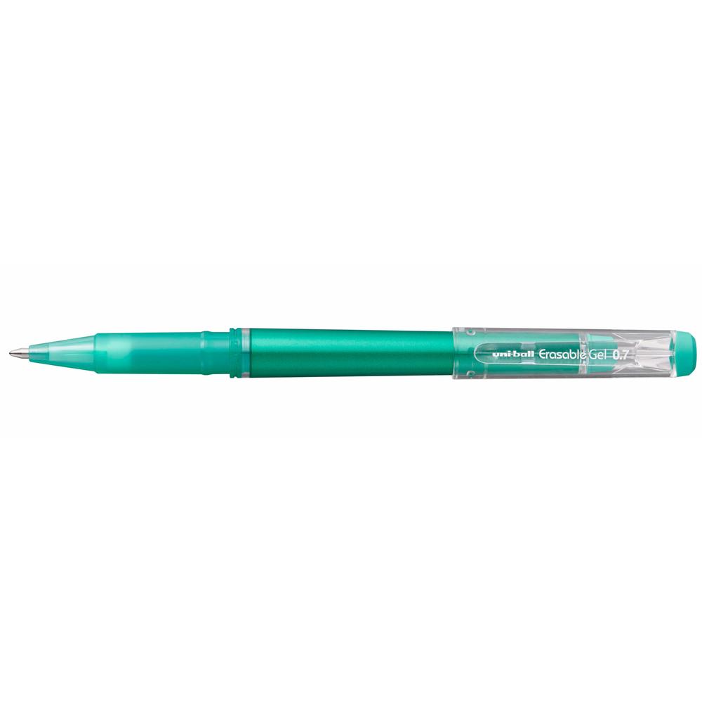Uni-ball UF-222 Roller de Gel Borrable - Punta de Bola 0.7mm - Tinta Termosensible - Doble Goma de Borrado - Color Verde
