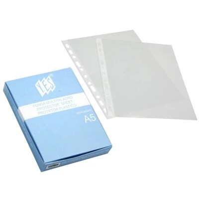 Bismark Caja de 100 Fundas Multitaladro 0.07mm - Formato A5 - Acabado Rugoso