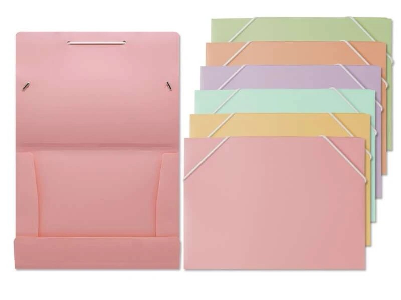 Bismark Carpeta con Solapas A5 - Polipropileno - Cierre de Gomas - Colores Pastel Surtidos