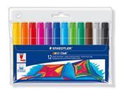 Staedtler Noris 340 Pack de 12 Rotuladores de Gran Tamaño - Trazo 3mm Aprox - Lavable Facilmente - Tinta Base de Agua - Colores Surtidos