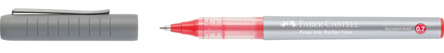 Faber-Castell Roller Free Ink Boligrafo de Tinta Liquida - Punta Conica 0,7mm - Ancho de Linea Fino - Clip de Metal - Color Rojo