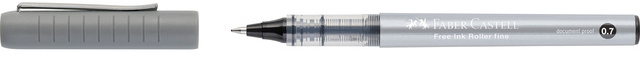 Faber-Castell Roller Free Ink Boligrafo de Tinta Liquida - Punta Conica 0,7mm - Ancho de Linea Fino - Clip de Metal - Color Negro