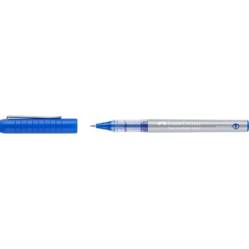 Faber-Castell Roller Free Ink Boligrafo de Tinta Liquida - Punta Conica 0,5mm - Ancho de Linea Extrafino - Clip de Metal - Color Azul