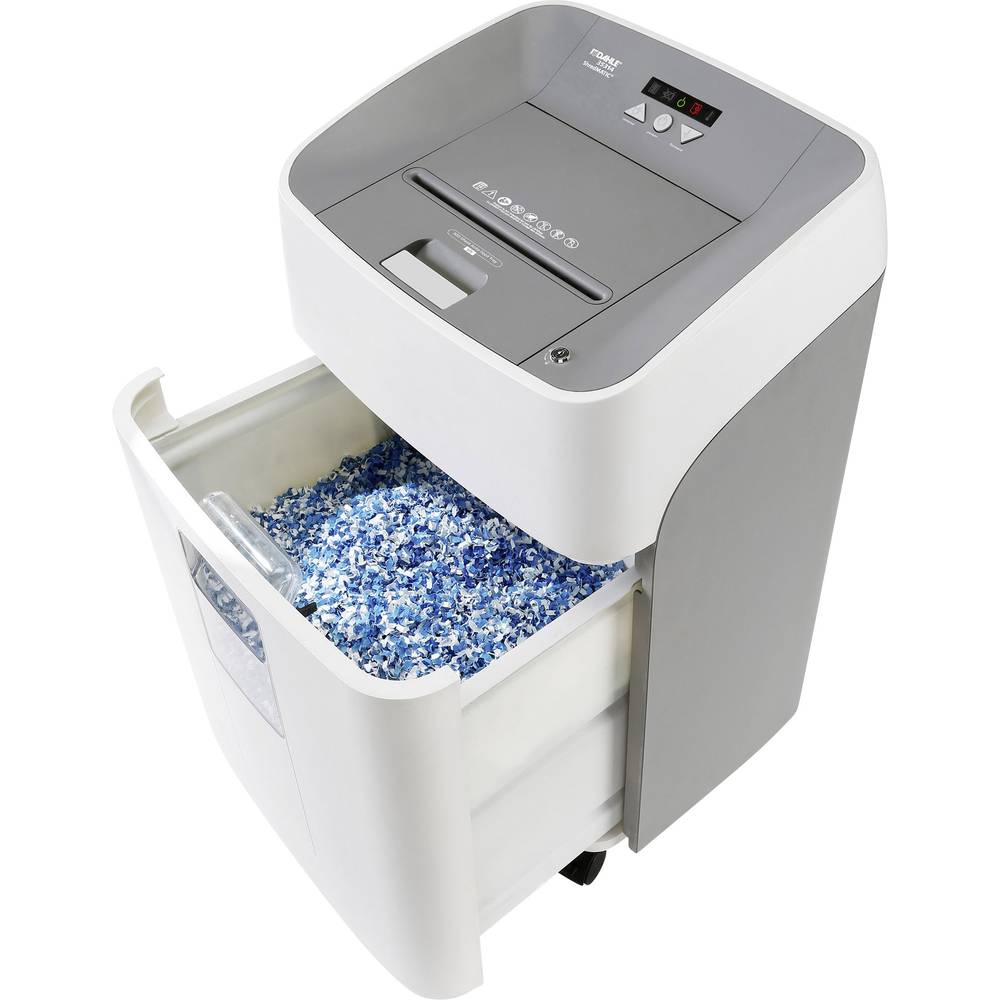 Dahle ShredMATIC 300 Destructora de Papel Automatica Corte en Particulas P-4 - Autoalimentacion 300 Hojas, Manual 14 Hojas - Papelera de 40L - Con Ruedas - Apta para Papel, Tarjetas, Cd´s - Color Gris