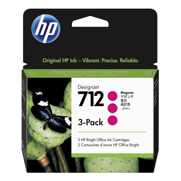 HP 712 Magenta Pack de 3 Cartuchos de Tinta Originales - 3ED78A