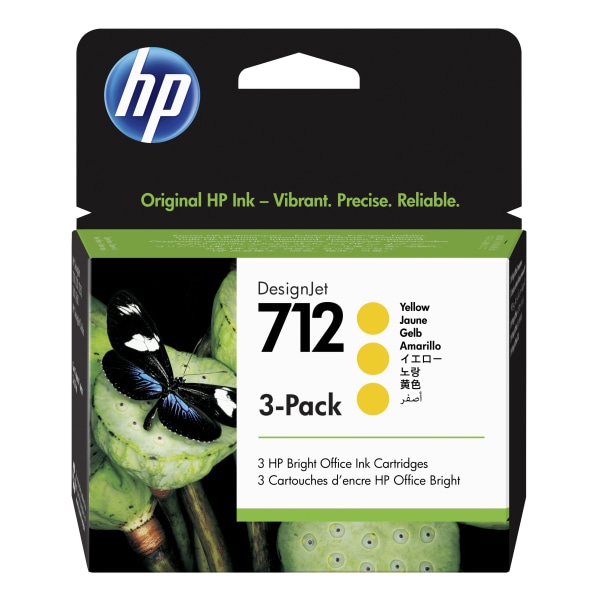 HP 712 Amarillo Pack de 3 Cartuchos de Tinta Originales - 3ED79A
