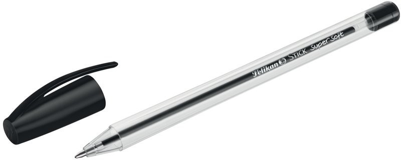 Pelikan Stick Super Soft Boligrafo Trazo 1mm - Tinta Super Fluida - Empuñadura Triangular - Color Negro