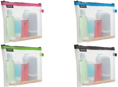 Leitz WOW Bolsa Porta-Todo Resistente al Agua - Tamaño 170x6x240mm - Material EVA, Lavable y Duradero - Cierre de Cremallera - Color Verde/Transparente