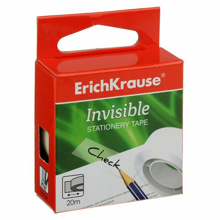 Erichkrause Cinta Adhesiva Invisible - 18mmx20m - Color Transparente