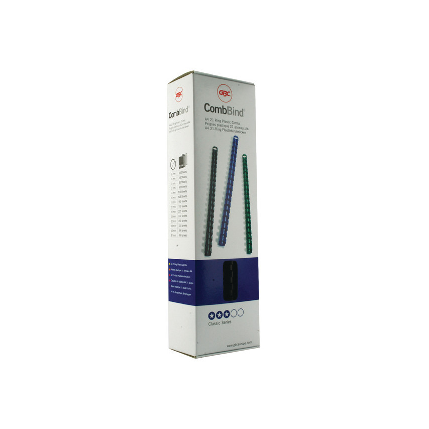 GBC Combbind Pack de 100 Canutillos Encuadernacion 8mm - Duradero y Resistente - Color Negro