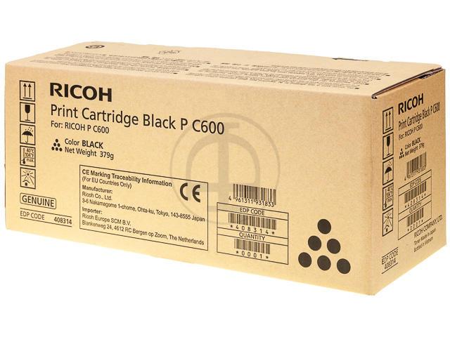 Ricoh PC600 Negro Cartucho de Toner Original - 408314/P C600BK