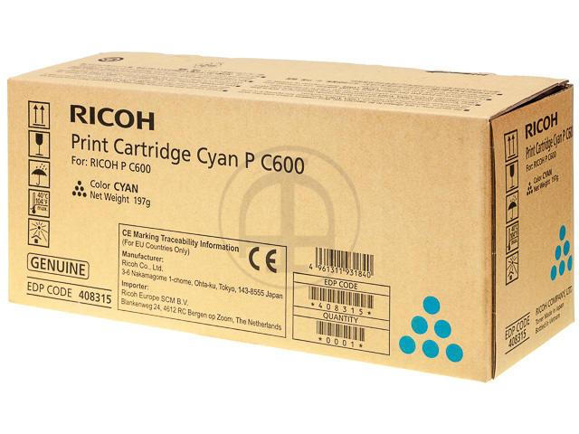 Ricoh PC600 Cyan Cartucho de Toner Original - 408315/P C600C