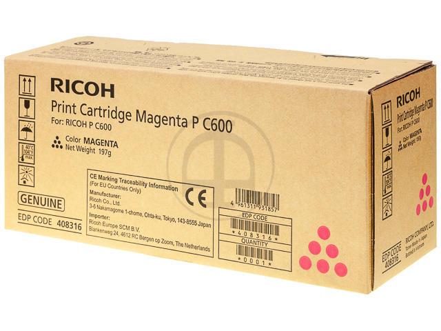 Ricoh PC600 Magenta Cartucho de Toner Original - 408316/P C600M
