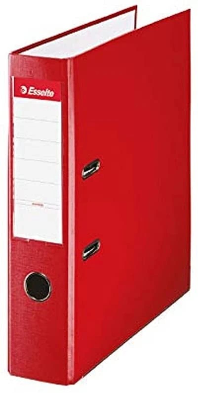 Esselte Archivador de Palanca - Formato A4 - Lomo 75mm - Capacidad para 500 Hojas - Color Rojo