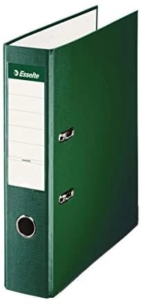 Esselte Archivador de Palanca - Formato A4 - Lomo 75mm - Capacidad para 500 Hojas - Color Verde