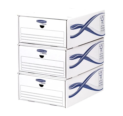 Fellowes Bankers Box Basic Pack de 5 Cajones Archivadores - Carton Reciclado Certificacion FSC