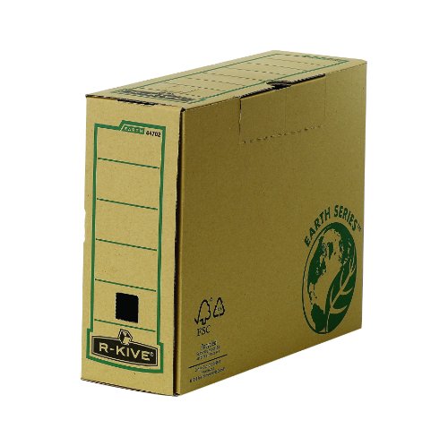 Fellowes Bankers Box Earth Caja de Archivo Definitivo A4 100mm - Montaje Manual - Carton Reciclado Certificacion FSC - Color Marron
