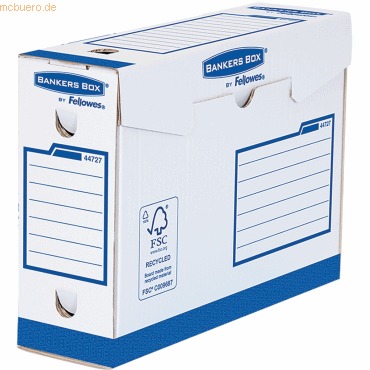Fellowes Bankers Box Basic Pack de 20 Cajas de Archivo Definitivo A4+ 100mm - Extra Resistente - Montaje Manual - Carton Reciclado Certificacion FSC