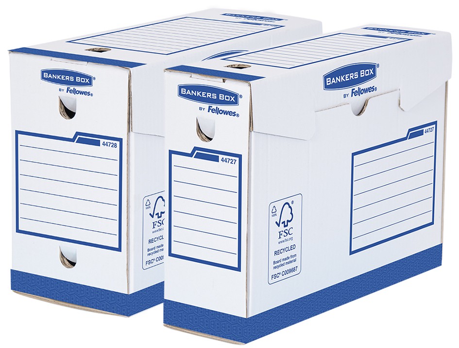 Fellowes Bankers Box Basic Pack de 20 Cajas de Archivo Definitivo A4+ 150mm - Extra Resistente - Montaje Manual - Carton Reciclado Certificacion FSC