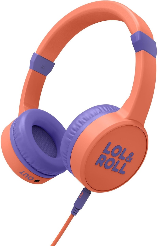 Energy Sistem Lol&Roll Pop Kids Auriculares - Compartir Musica - Cordon Desmontable - 85 Db Limite de Volumen - Microfono - Color Naranja