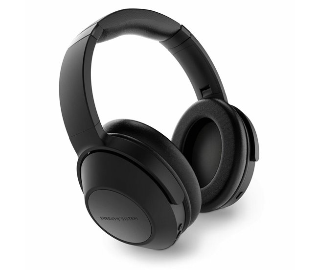 Energy Sistem Auriculares BT Travel 6 ANC - Cancelacion Activa de Ruido - Almohadillas Aislantes - Carga Rapida - Color Negro