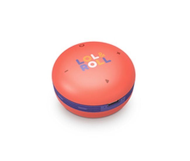 Energy Sistem Lol&Roll Pop Kids Altavoz Bluetooth - Compartir Musica - Cordon Desmontable - Personaje para Colorear  - Color Naranja