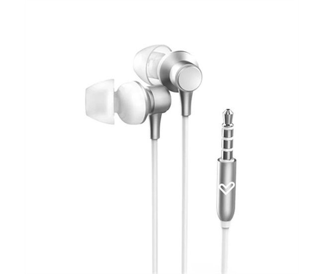 Energy Sistem Metallized Auriculares con Cable - Microfono Integrado - Control de Volumen - Color Blanco