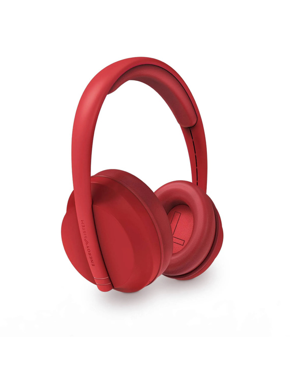 Energy Sistem Auriculares Bluetooth Hoshi Eco - Plastico 100% Reciclado grs - 23h de Bateria - Diadema Ajustable - Graves Profundos - Asistente de Voz - Color Rojo