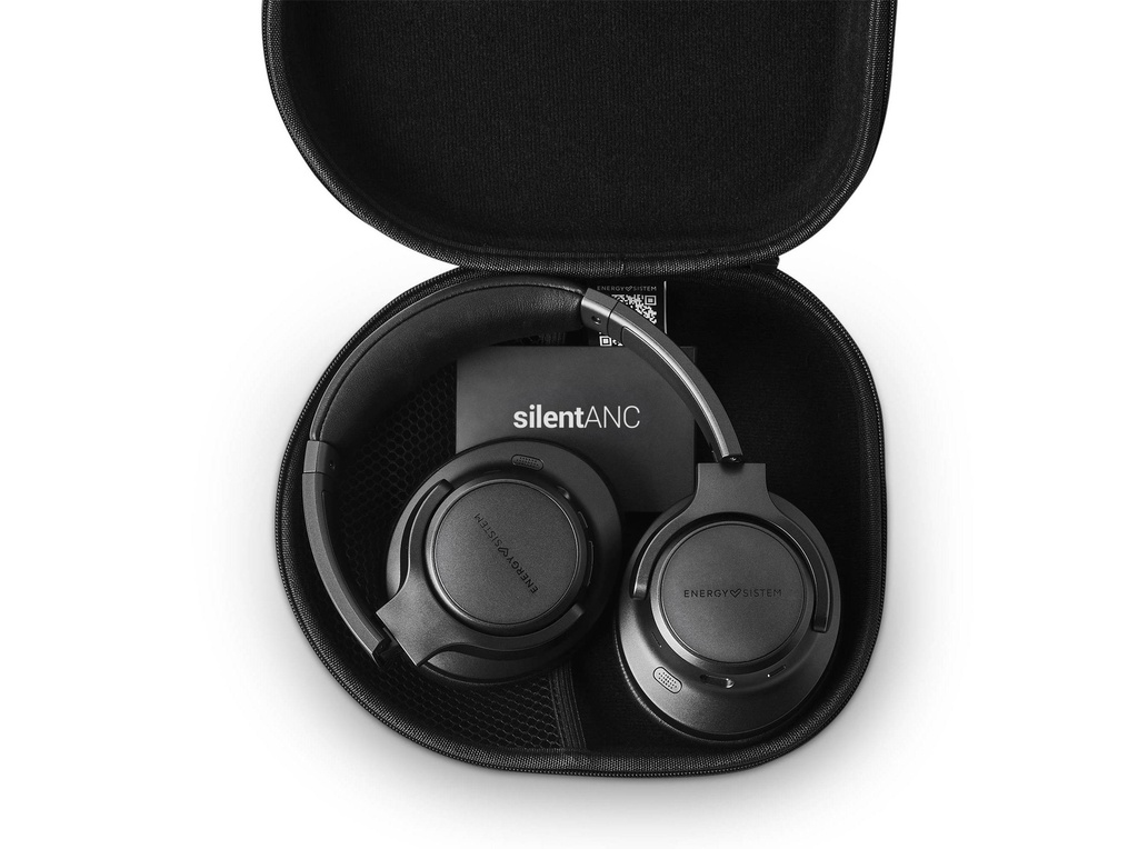 Energy Sistem Silent ANC Auriculares con Microfono Bluetooth 5.3 - Diadema Ajustable - Autonomia hasta 100h - Control de Reproduccion y Volumen - Color Negro