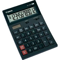 Canon AS-1200 Calculadora de Sobremesa con Pantalla LCD de 12 Digitos - Funciones de Calculo de Recargo (MU), Inversion (RV), Gran Total (GT) - Alimentacion Solar y Pilas - Color Negro