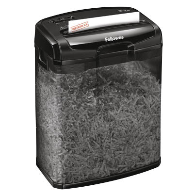Fellowes M-7CM Destructora de Papel Manual Corte en Particulas P-4 - Destruye hasta 7 Hojas - Papelera de 13L - Color Negro