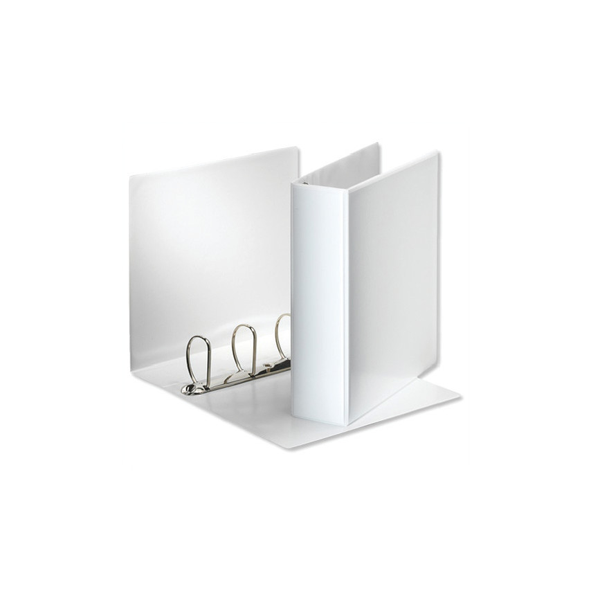 Esselte Carpeta Canguro Gama Basica 60mm - Mecanismo 4 Anillas Mixtas - 2 Bolsillos Exteriores - A4 - Blanco