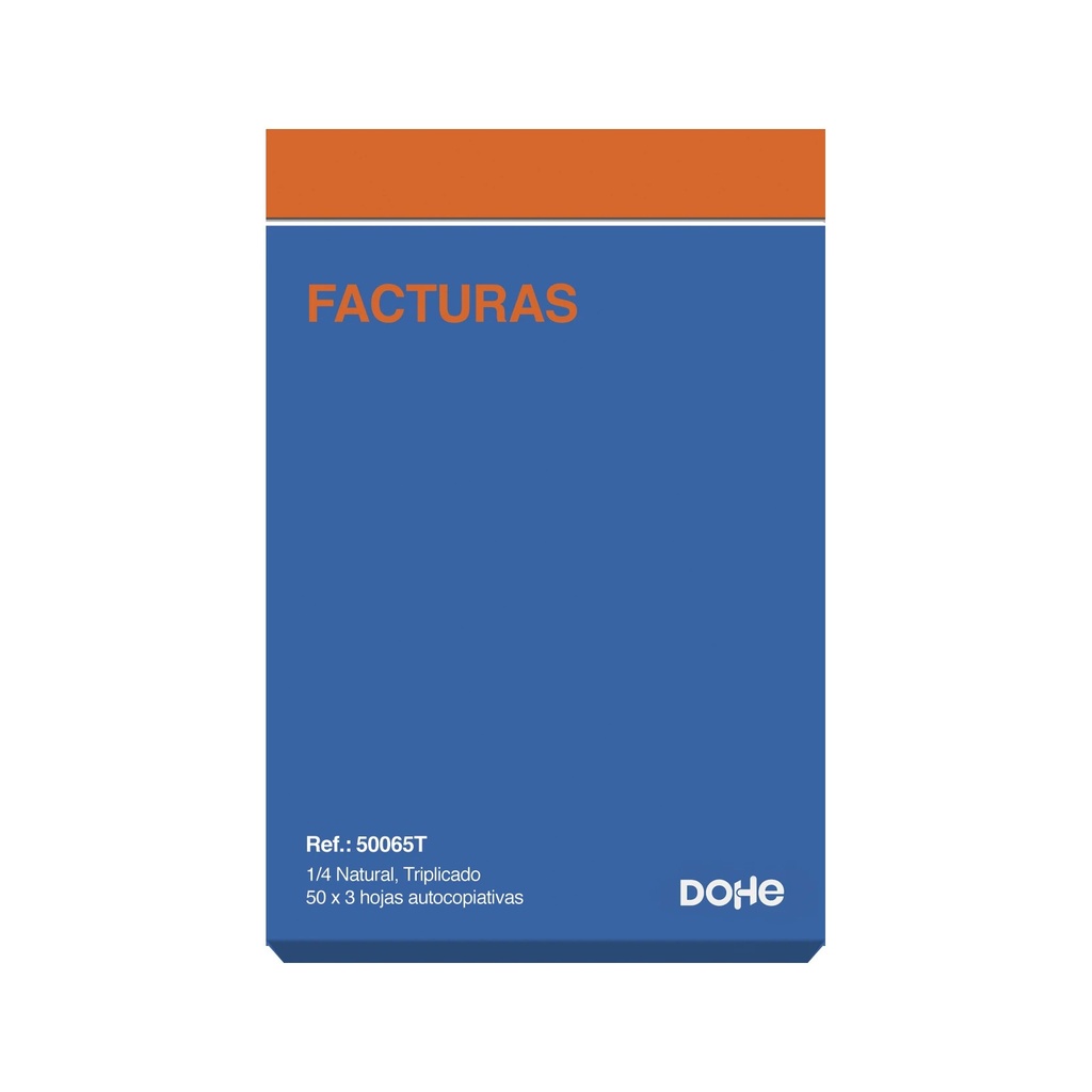 Dohe Talonario de Facturas - Cuarto Natural - 50x3 Hojas Autocopiativas - Triplicado