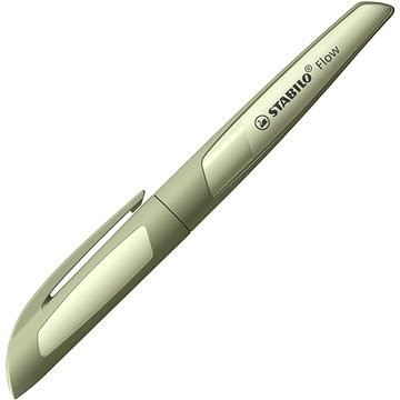 Stabilo Flow Monochrome Pluma Estilografica Recargable - Punta M de Alta Calidad - Agarre Ergonomico - Incluye Cartucho Azul Real - Cuerpo Color Verde Claro