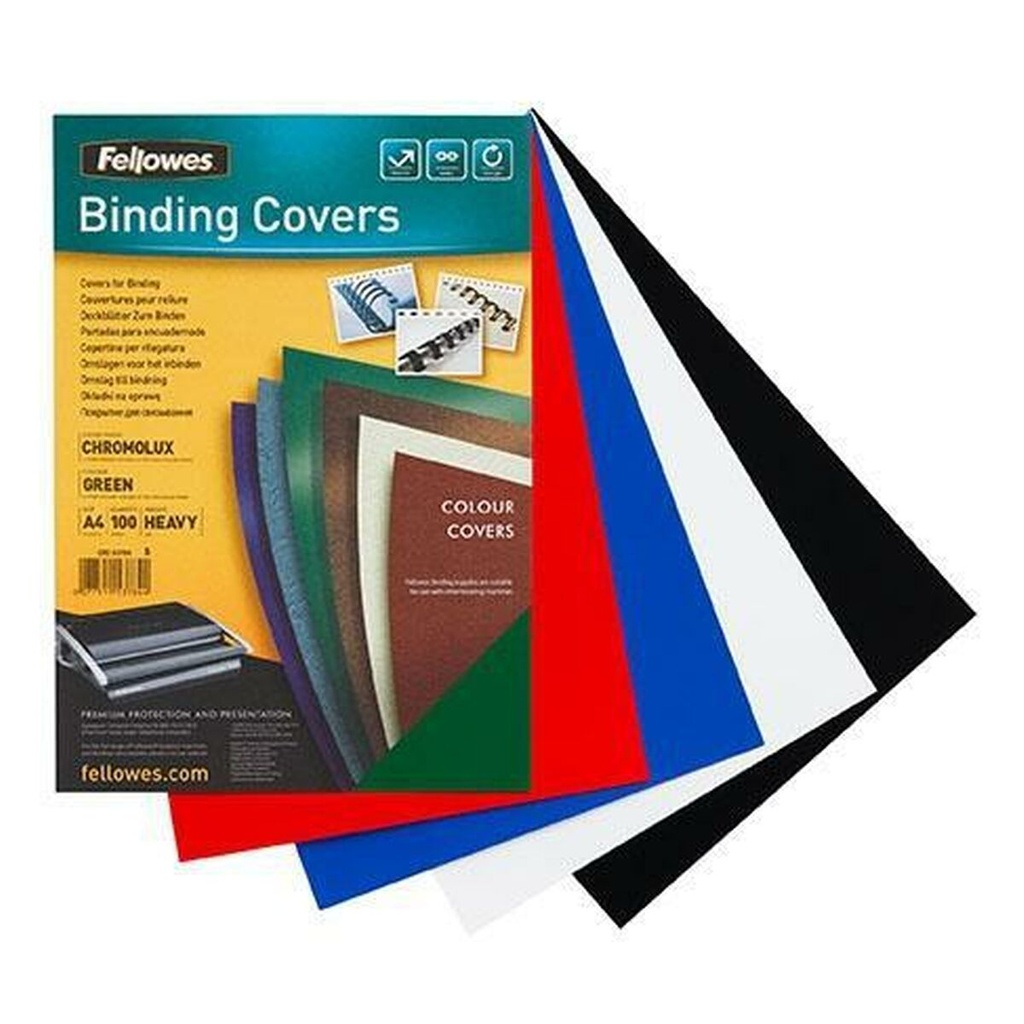 Fellowes Pack de 50 Portadas de Carton Simil Piel A4 - 750 gr - Color Rojo