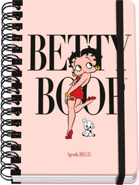 Dohe Betty Boop Agenda Escolar Espiral Wire?o A5 - Semana Vista - Papel 80g/m2 - Cubierta de Carton Plastificado - Cierre con Goma Elastica