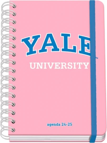 Dohe YALE Pink Lady Agenda Escolar Espiral Wire?o A5 - Semana Vista - Papel 80g/m2 - Cubierta de Carton Plastificado - Cierre con Goma Elastica - Color Rosa