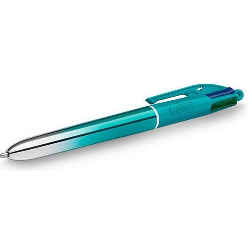 Bic 4 Colours Smooth Gradient Verde Boligrafo de Bola Retractil - Punta Media de 1.0mm - Escritura un 40% mas Suave - 4 Colores