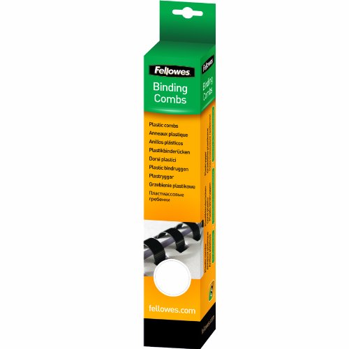 Fellowes Pack de 100 Canutillos de Plastico 8mm - Hasta 40 Hojas - Facil de Utilizar y Flexible - Alta Calidad - Color Blanco