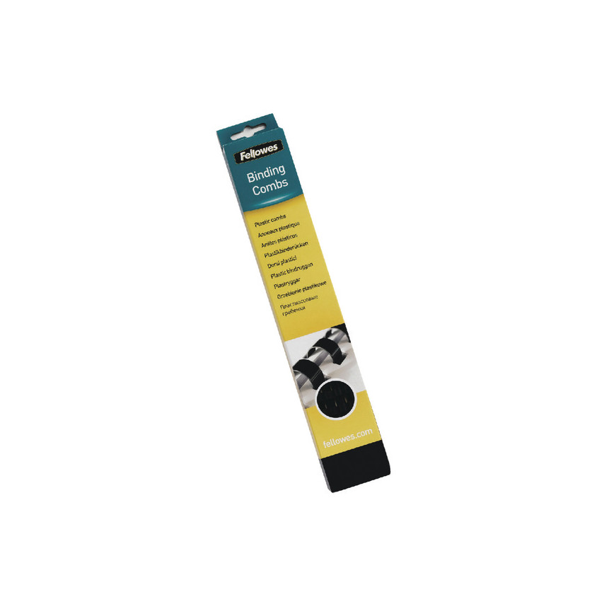 Fellowes Pack de 100 Canutillos de Plastico 19mm - Hasta 150 Hojas - Facil de Utilizar y Flexible - Alta Calidad - Color Negro