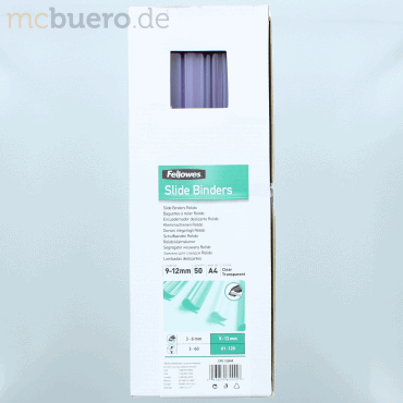 Fellowes Pack de 50 Lomeras A4 9-12mm - Hasta Aprox 120 Hojas - Transparente