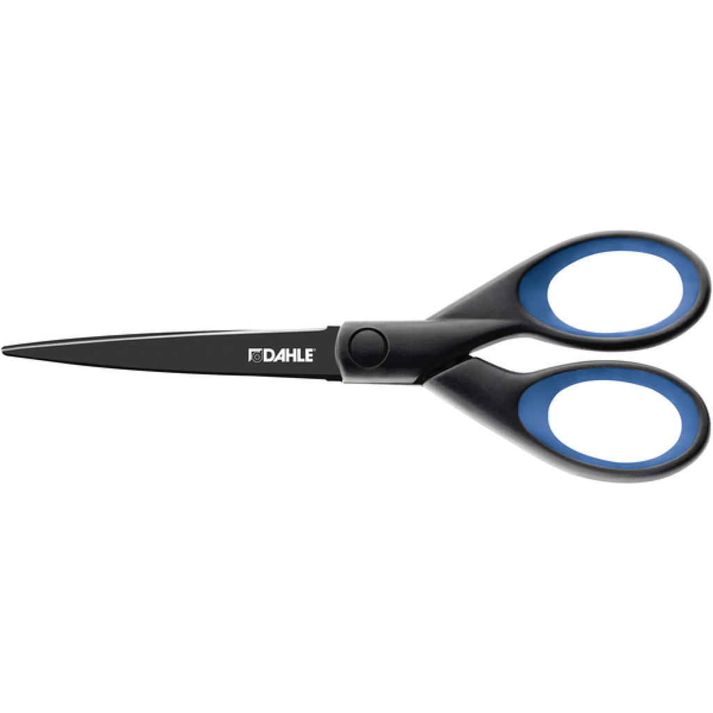 Dahle 54307 Office Titanium Tijeras de Acero Templado 18cm - Recubiertas de Titanio - Revestimiento Antiadherente - Mangos Revestidos de Goma